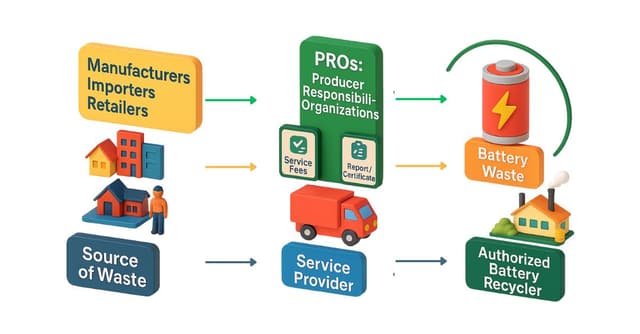 Battery Waste Management - Process & Methodologies Flowchart