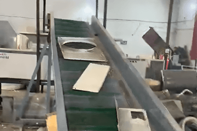 E-waste processing - Conveyor belt system